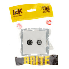 Розетка телевизионная/ SAT IEK Brite РТВ-РСп12-БрБ встраиваемая белая (BR-AF20-O-K01) - фото 3