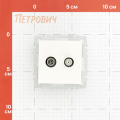 Розетка телевизионная/ SAT IEK Brite РТВ-РСп12-БрБ встраиваемая белая (BR-AF20-O-K01) - фото 2
