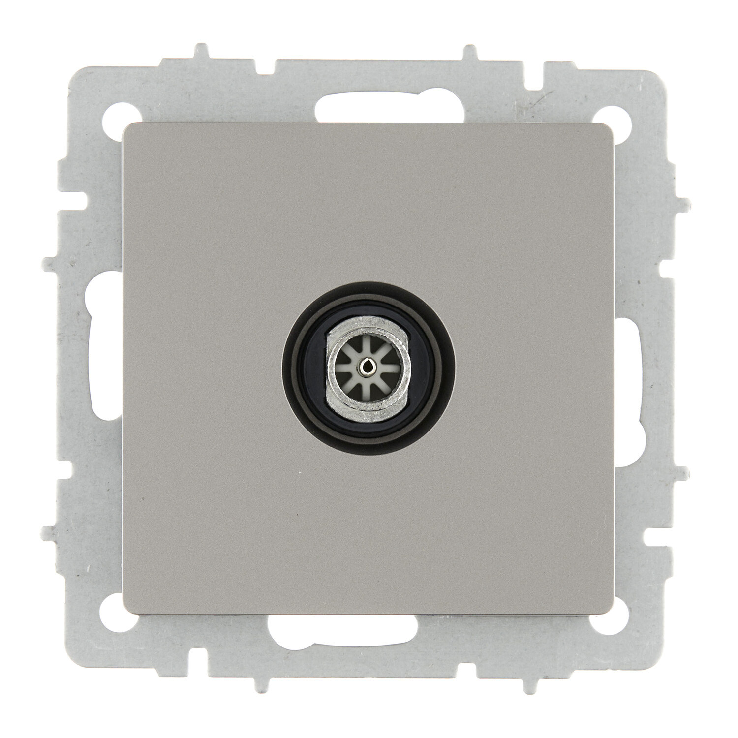 

Розетка телевизионная IEK Brite РТВ11-0-БрС встраиваемая сталь (BR-A10-O-K46)