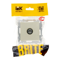 Розетка телевизионная IEK Brite РТВ11-0-БрКр встраиваемая бежевая (BR-A10-O-K10) - фото 3