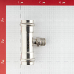 Тройник Valtec (VTi.933.I.280428) 28 мм х 1/2 НР(ш) х 28 мм нержавеющая сталь - фото 4