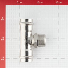 Тройник Valtec (VTi.933.I.280528) 28 мм х 3/4 НР(ш) х 28 мм нержавеющая сталь - фото 3