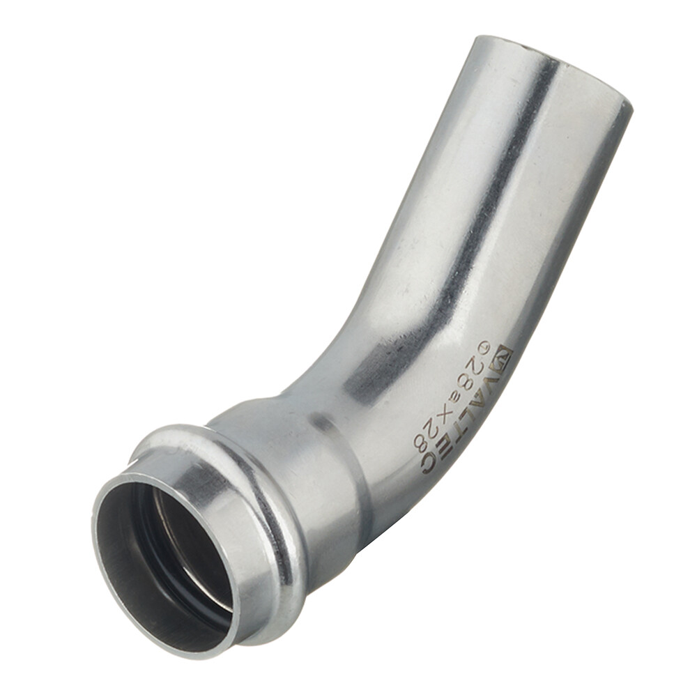 Изображение товара Угол VALTEC VTi.958.I.002828 45° 28 мм из нержавеющей стали