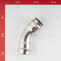 Угол VALTEC (VTi.959.I.002828) 45° 28 мм ВВ нержавеющая сталь - фото 2