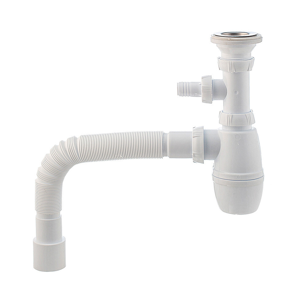 

Сифон для раковины Wirquin Pro 1 1/2х40 мм с выпуском d63 мм с соединением 40/50 мм с отводом (30718052)