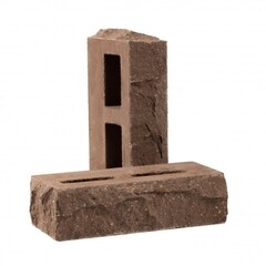 Кирпич облицовочный гиперпрессованный пустотелый шоколад рустированный углом М200 230х100х65 мм 0,7 NF Рубелэко