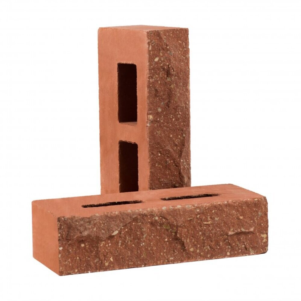 Кирпич облицовочный гиперпрессованный пустотелый клинкер рустированный с ложка М200 250х100х65 мм 0,8 NF Рубелэко