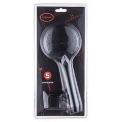 Душевой комплект Pura Latuno с лейкой с держателем черный (L80072B) - фото 3