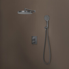 Душевая система Iddis Duna встраиваемая с верхним душем с лейкой графит матовый (DUNGM0Ti67) - фото 3