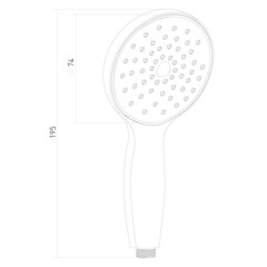 Лейка для душа Tokito Mizu d80 мм 1 режим без шланга пластик хром (TOK-MIZU-1024) - фото 9