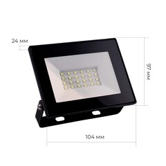 Прожектор светодиодный IN HOME СДО 6500К 30 Вт IP65 черный - фото 4