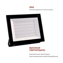 Прожектор светодиодный IN HOME 6500К 70 Вт IP65 черный - фото 4