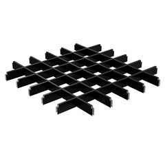 Элемент для потолка грильято Grand Line 100х100х40х10 мм направляющая 1,2 м черный матовый - фото 3