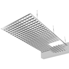 Элемент для потолка грильято Grand Line 100х100х40х10 мм направляющая 1,2 м черный матовый - фото 2