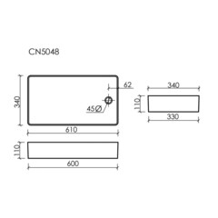 Раковина на стиральную машину Ceramicanova Element 62х34 см белая (CN5048) - фото 2