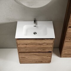 Тумба под раковину Sancos Libra Floor 70 см напольная дуб чарльстон (LB70FECH) - фото 7