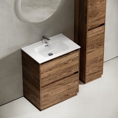 Тумба под раковину Sancos Libra Floor 70 см напольная дуб чарльстон (LB70FECH) - фото 4