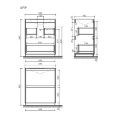 Тумба под раковину Sancos Libra Floor 70 см напольная дуб чарльстон (LB70FECH) - фото 2