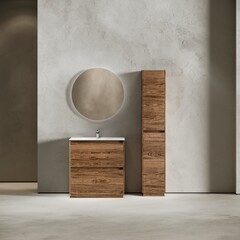 Тумба под раковину Sancos Libra Floor 80 см напольная дуб чарльстон (LB80FECH) - фото 8