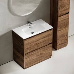 Тумба под раковину Sancos Libra Floor 80 см напольная дуб чарльстон (LB80FECH) - фото 5