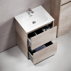 Тумба под раковину Sancos Libra Floor 60 см напольная дуб галифакс натуральный (LB60FEG) - фото 6