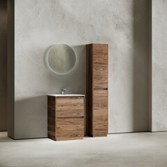 Тумба под раковину Sancos Libra Floor 60 см напольная дуб чарльстон (LB60FECH) - фото 7