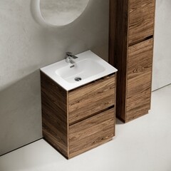 Тумба под раковину Sancos Libra Floor 60 см напольная дуб чарльстон (LB60FECH) - фото 8