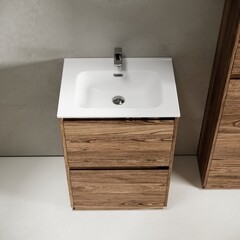 Тумба под раковину Sancos Libra Floor 60 см напольная дуб чарльстон (LB60FECH) - фото 6