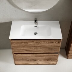 Тумба под раковину Sancos Libra Floor 90 см напольная дуб чарльстон (LB90FECH) - фото 7