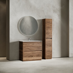 Тумба под раковину Sancos Libra Floor 90 см напольная дуб чарльстон (LB90FECH) - фото 4