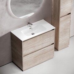 Тумба под раковину Sancos Libra Floor 90 см напольная дуб галифакс натуральный (LB90FEG) - фото 4