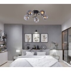 Люстра потолочная Schaffner Sorriso E27 300 Вт 18 кв.м (4105-5 BK-CR) - фото 2