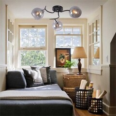 Люстра потолочная Schaffner Sorriso E27 180 Вт 15 кв.м (4105-3 BK-CR) - фото 2