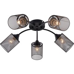 Люстра потолочная Schaffner Barreno E27 300 Вт 18 кв.м (4435-5 BK) - фото 1