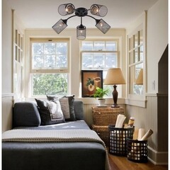 Люстра потолочная Schaffner Barreno E27 300 Вт 18 кв.м (4435-5 BK) - фото 3