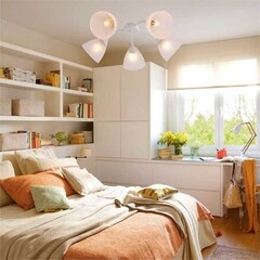 Люстра потолочная Schaffner Abierto E27 300 Вт 18 кв.м (4425-5 WH) - фото 3