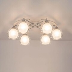 Люстра потолочная Schaffner Maillot E27 240 Вт 20 кв.м (4655-6 WH-CR) - фото 7