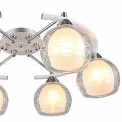 Люстра потолочная Schaffner Maillot E27 240 Вт 20 кв.м (4655-6 WH-CR) - фото 4