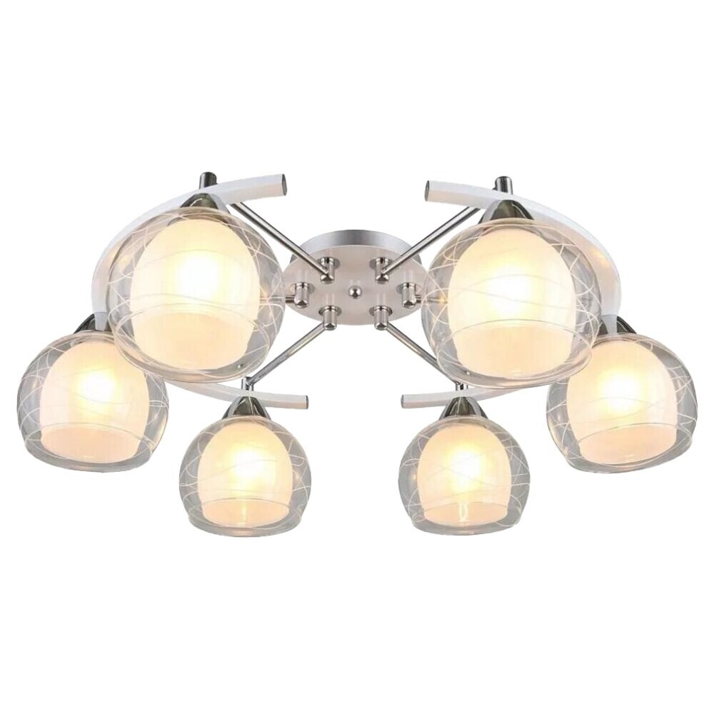 

Люстра потолочная Schaffner Maillot E27 240 Вт 20 кв.м (4655-6 WH-CR)