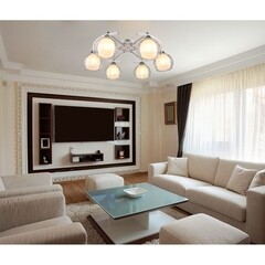 Люстра потолочная Schaffner Maillot E27 240 Вт 20 кв.м (4655-6 WH-CR) - фото 2