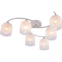 Люстра потолочная Schaffner Flusso E27 360 Вт 20 кв.м (4125-6 WH-CR) - фото 1