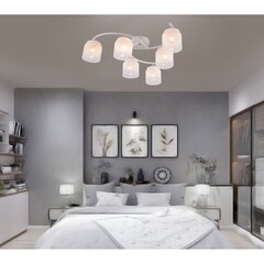 Люстра потолочная Schaffner Flusso E27 360 Вт 20 кв.м (4125-6 WH-CR) - фото 3