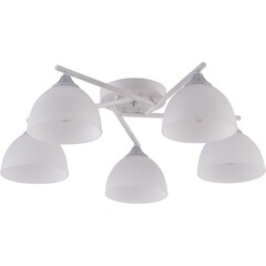 Люстра потолочная Schaffner Pluma E27 300 Вт 18 кв.м (4245-5 WH-CR) - фото 8