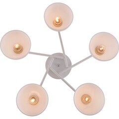 Люстра потолочная Schaffner Pluma E27 300 Вт 18 кв.м (4245-5 WH-CR) - фото 7