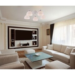 Люстра потолочная Schaffner Pluma E27 300 Вт 18 кв.м (4245-5 WH-CR) - фото 2