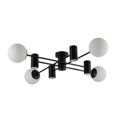 Люстра потолочная Schaffner Ollega E27 188 Вт 22 кв.м (9140-4-4 BK) - фото 9