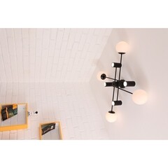 Люстра потолочная Schaffner Ollega E27 188 Вт 22 кв.м (9140-4-4 BK) - фото 3