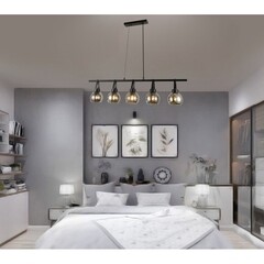 Люстра подвесная Schaffner Corridoio E27 200 Вт 18 кв.м (3525-5 BK) - фото 3