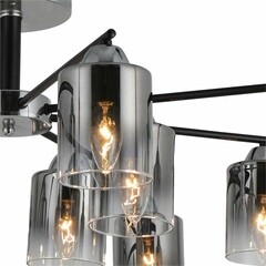 Люстра потолочная Schaffner Risorse E27 480 Вт 30 кв.м (3520-12 CR-BK) - фото 5