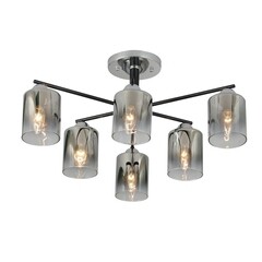 Люстра потолочная Schaffner Risorse E27 240 Вт 20 кв.м (3520-6 CR-BK) - фото 1